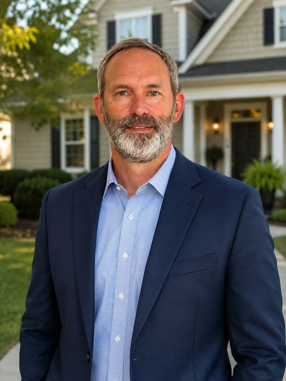 Cullen McNulty standing in front of a home in the Charlotte area